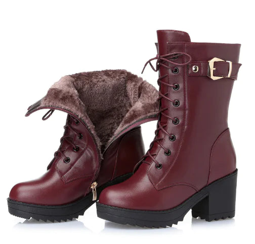 Women's Winter Leather Boots - Sylvia (One Pair)