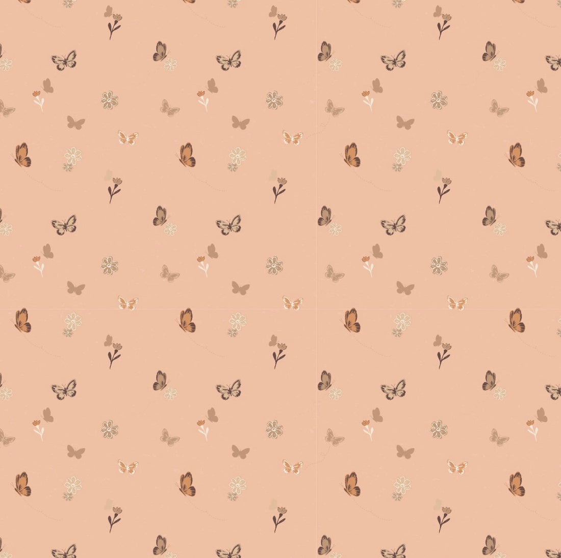 Marlo Floral Wallpaper in Pink and Sage-Green - Boho Nursery Decor