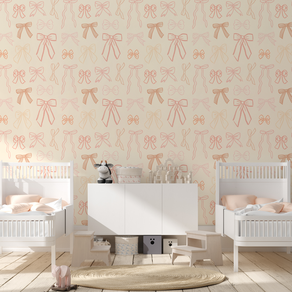 Brielle Cream and Multi-Color Removable Nursery Wallpaper