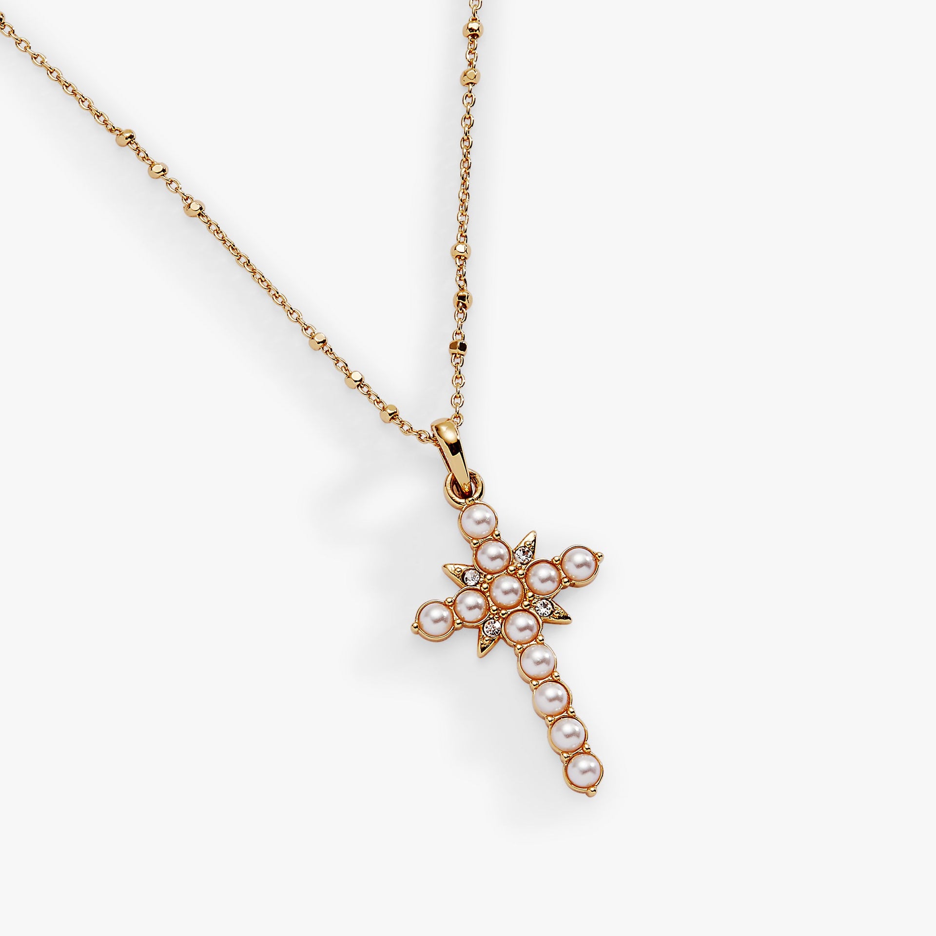 Divine Guides Cross Pendant Necklace in Silver and Gold