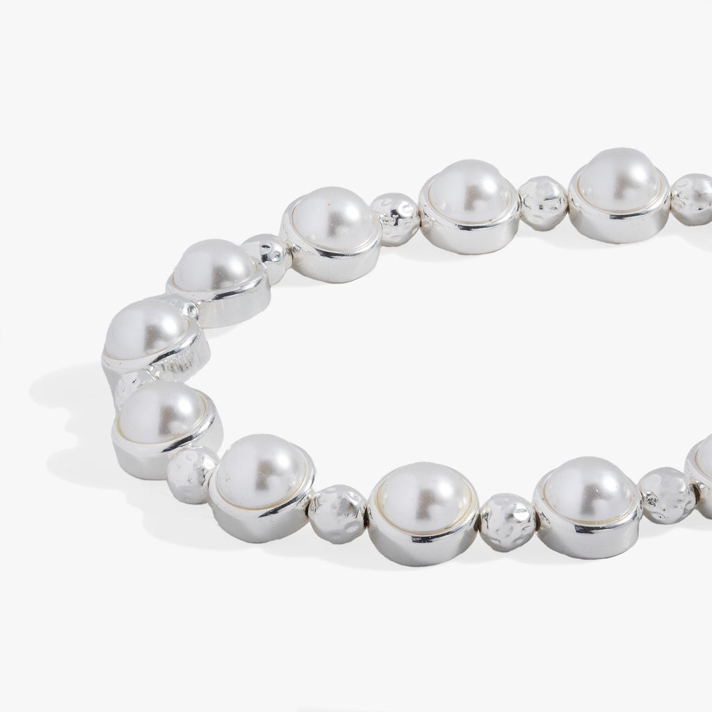 Pearl Bolo Beaded Bracelet with Adjustable Slider Closure