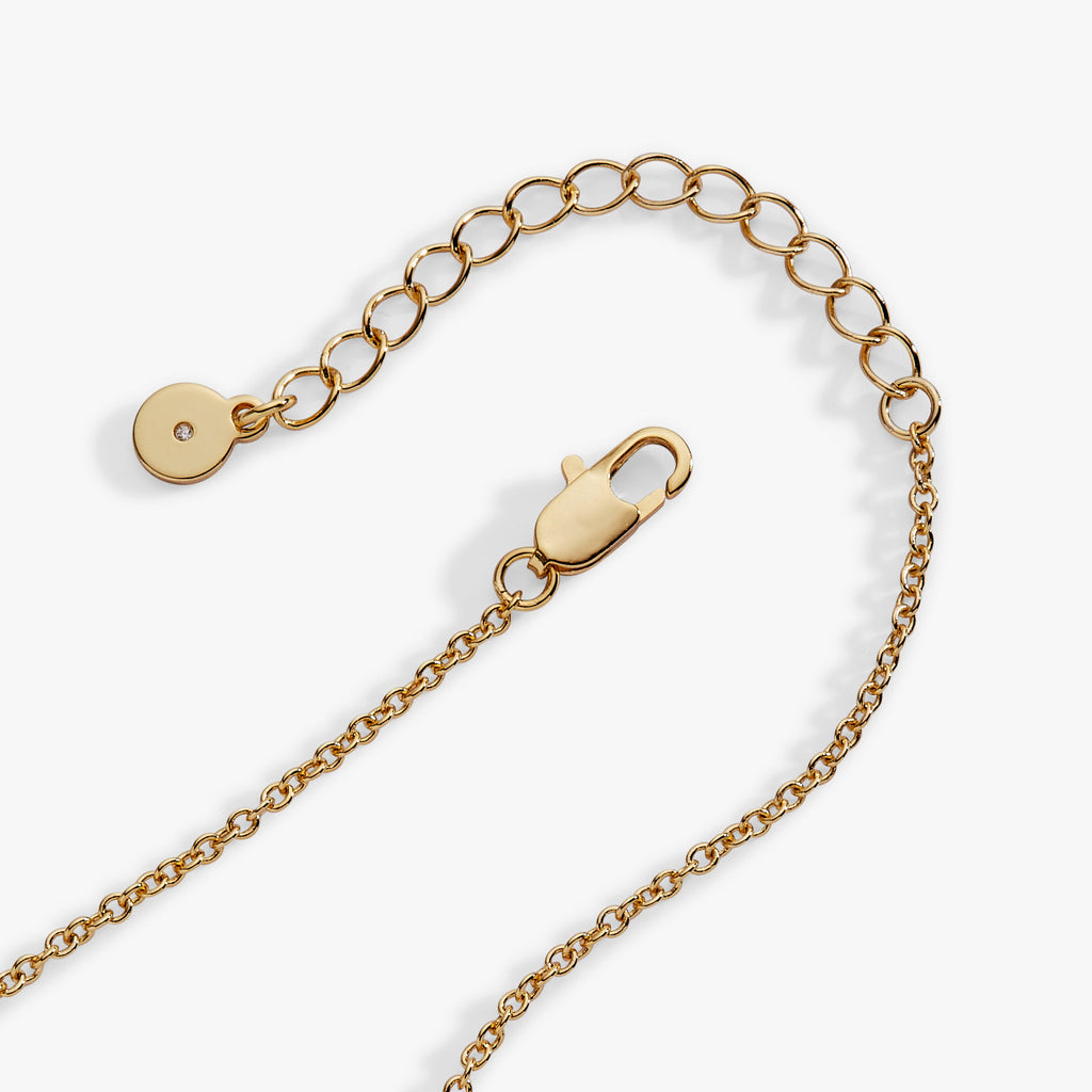 Pearl Heart Duo Charm Necklace with Gold-Plated Crystal Accents