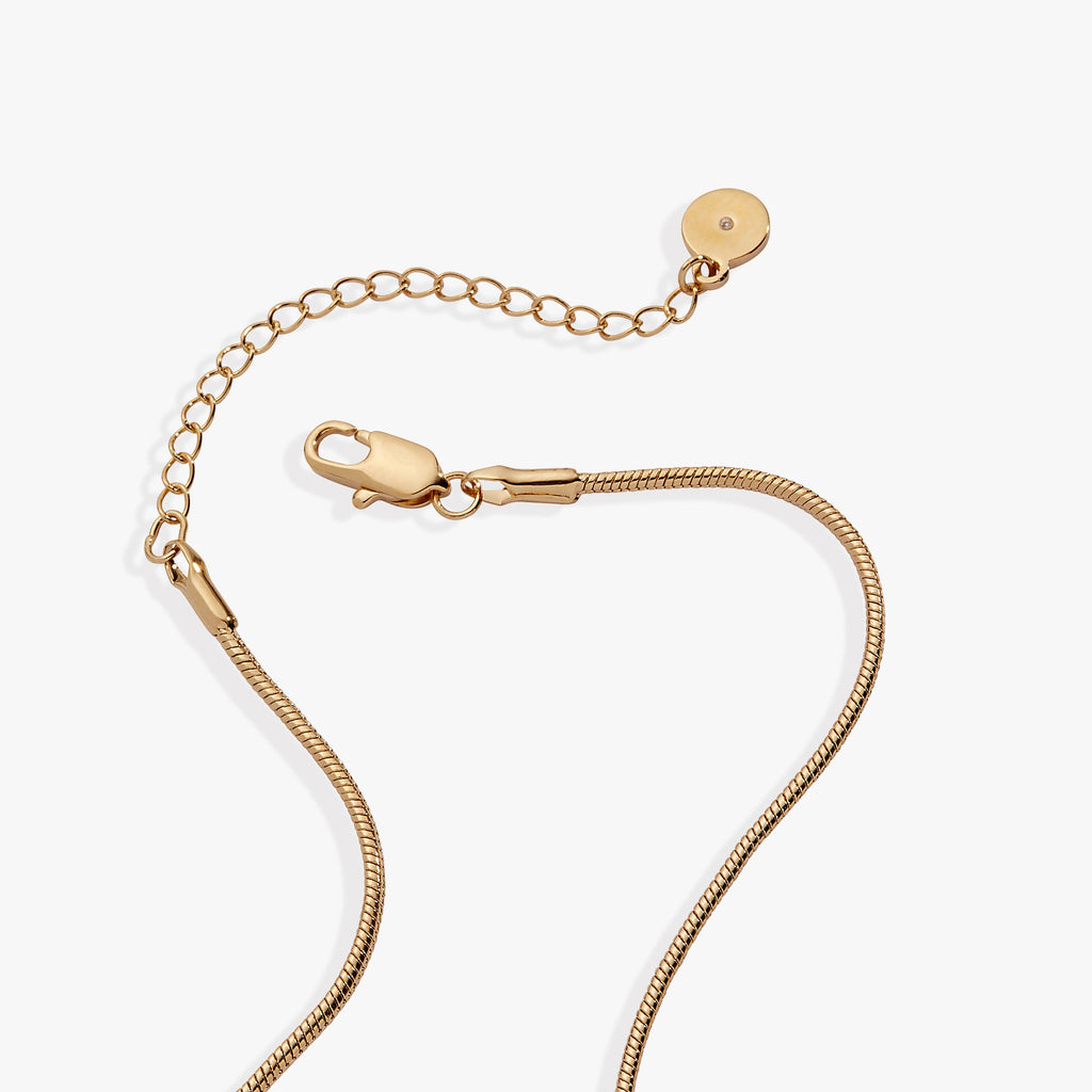 Pearlized Dove Peace Slider Necklace in Gold and White