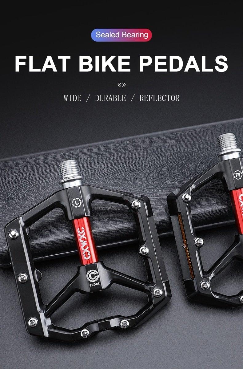 Advanced 4-Bearing Aluminum Flat Platform Mountain Bike Pedals
