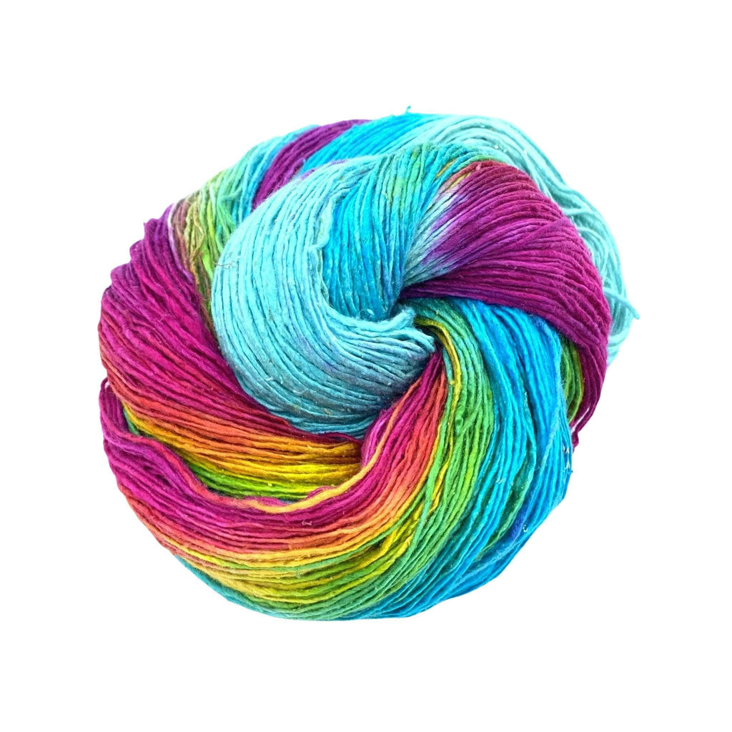 Peek-a-Boo Lace Weight Recycled Silk Yarn for Artisan Projects
