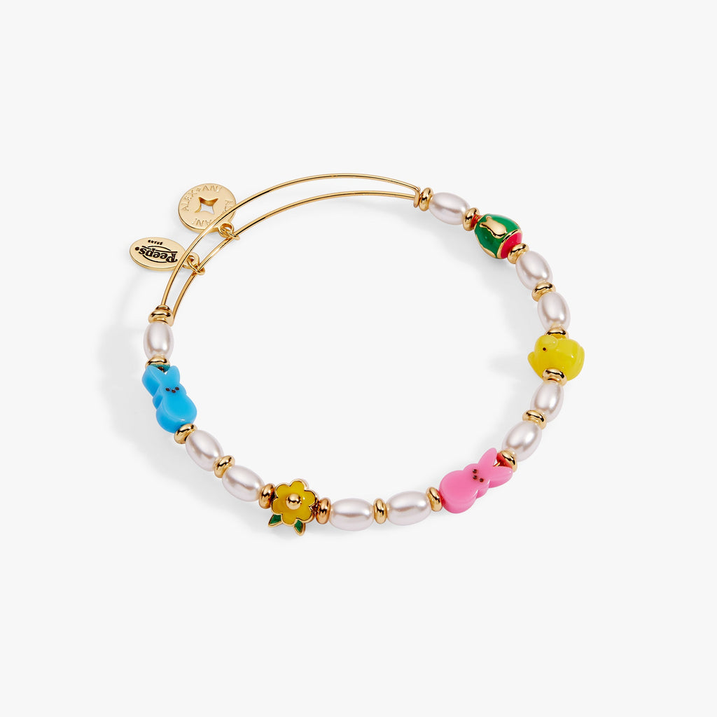 PEEPS Chick and Bunny Beaded Bangle with Pearl Accents
