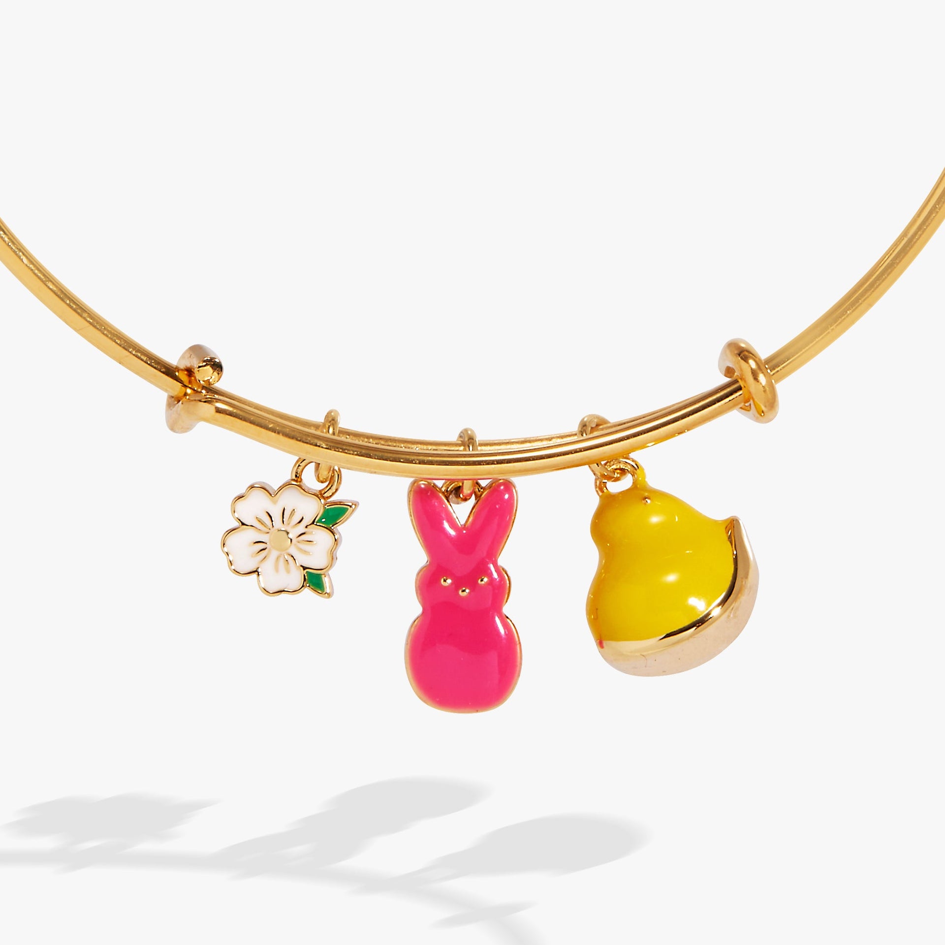 PEEPS® Chick and Bunny Charm Bangle in Gold Plated Finish