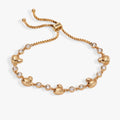 Whimsical PEEPS chick bolo bracelet with clear crystal stones and adjustable metal chain.