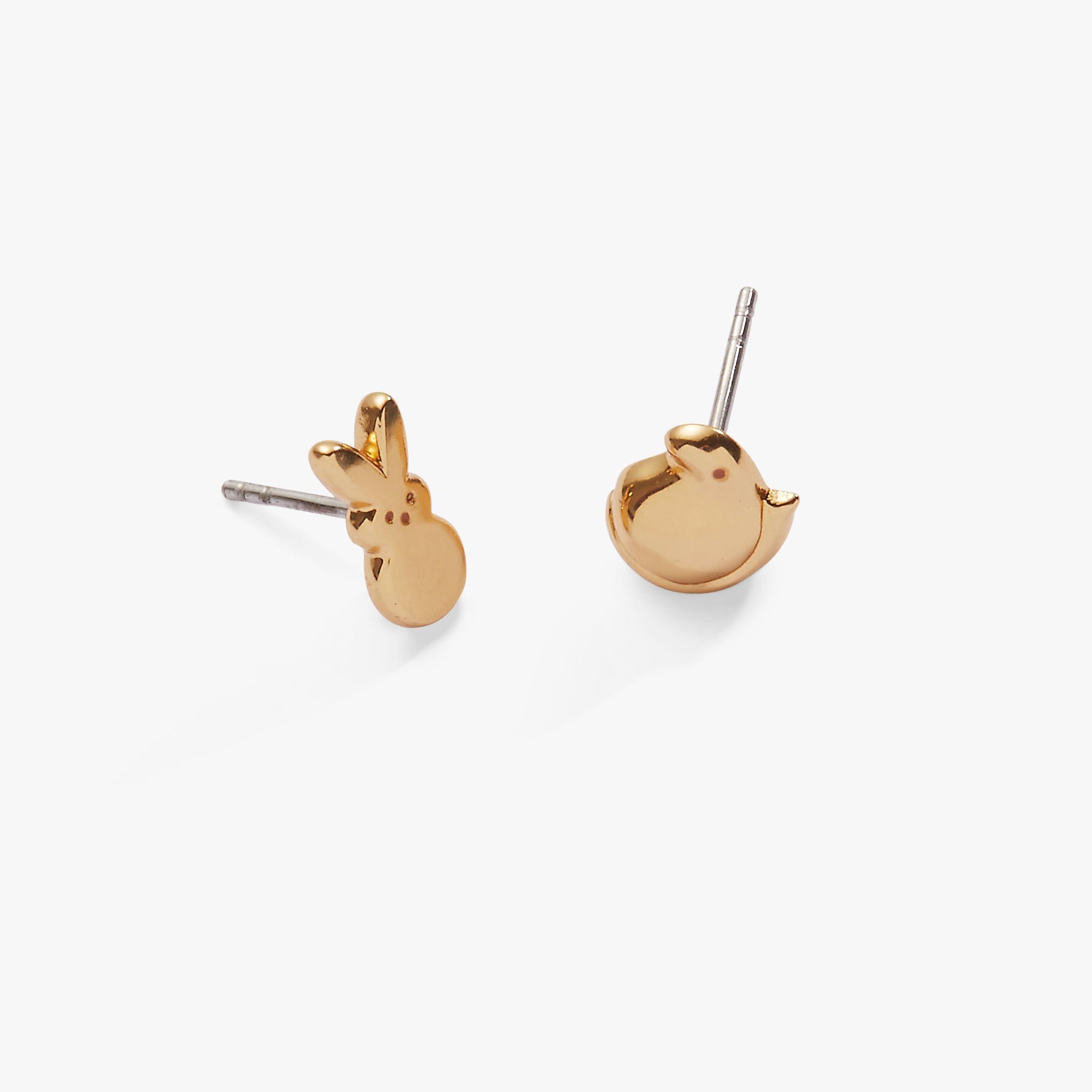 PEEPS® Bunny and Chick Stud Earrings in Gold-Tone