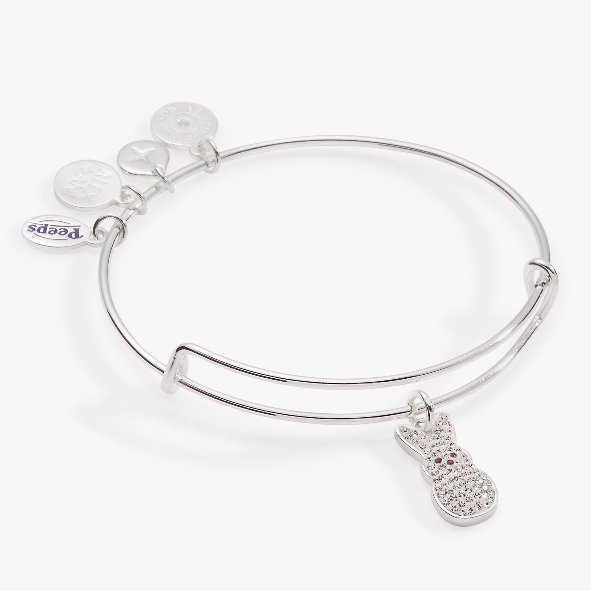 PEEPS® Crystal Bunny Bangle in Silver and White
