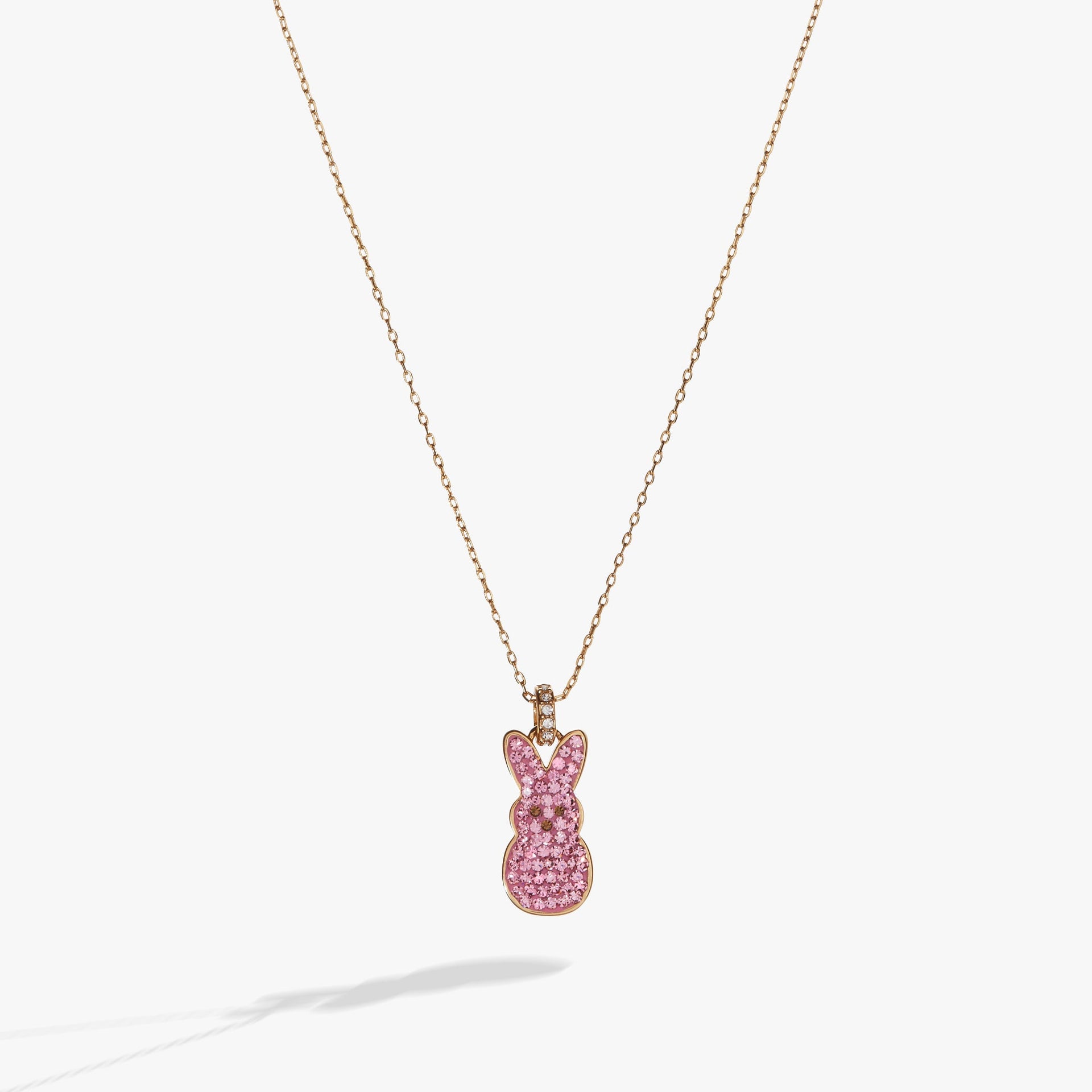 Pink Crystal PEEPS® Bunny Pendant Necklace for Spring