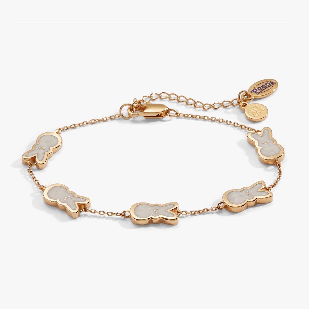 PEEPS® Pearlized Bunny Charm Bracelet with Adjustable Chain