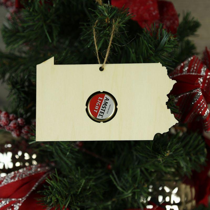 Pennsylvania Beer Cap Map Ornaments