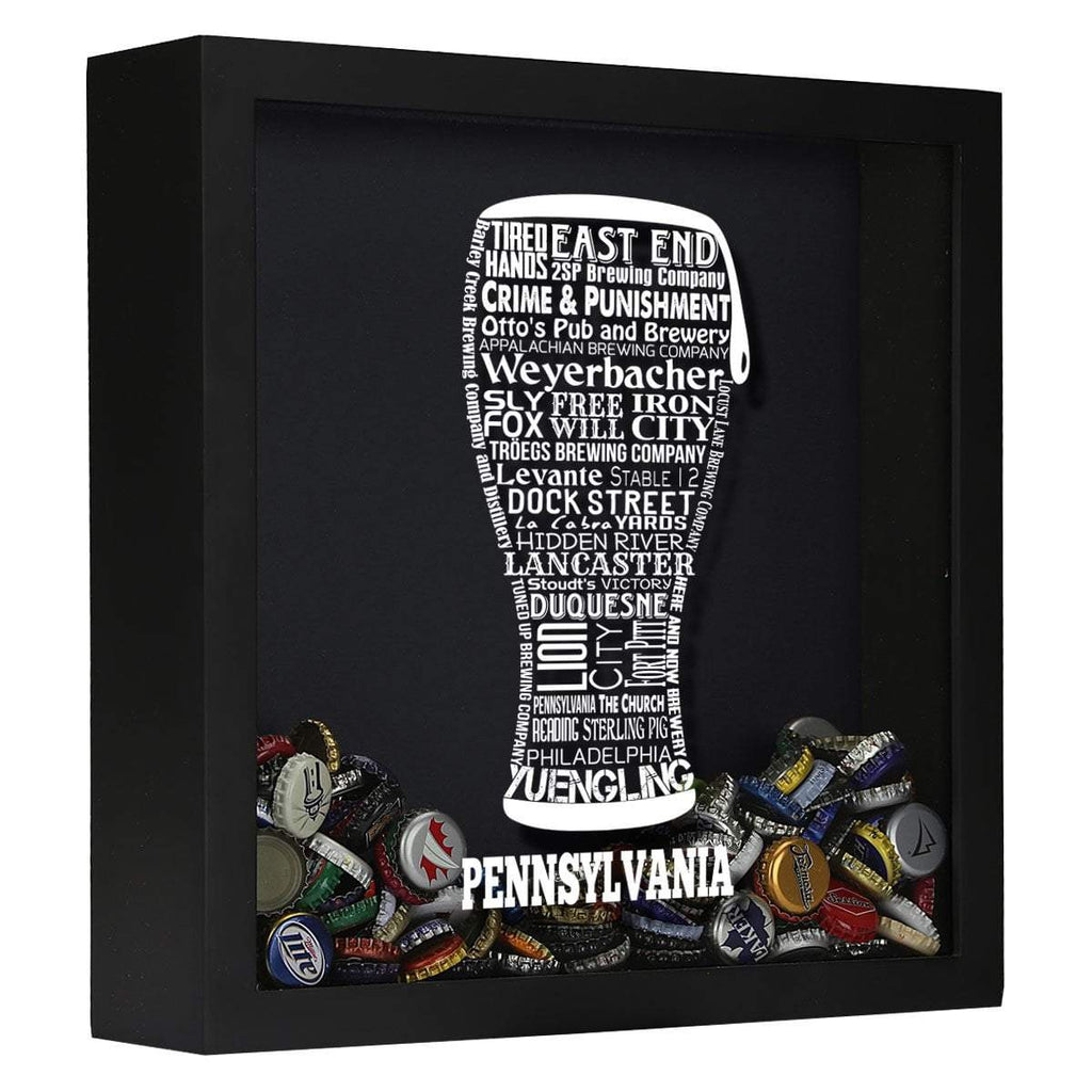 Pennsylvania Beer Typography Shadow Box