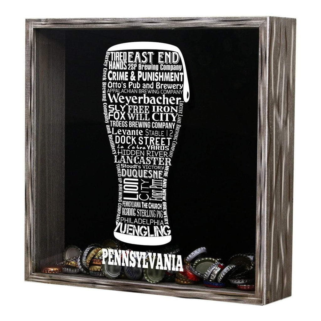 Pennsylvania Beer Typography Shadow Box