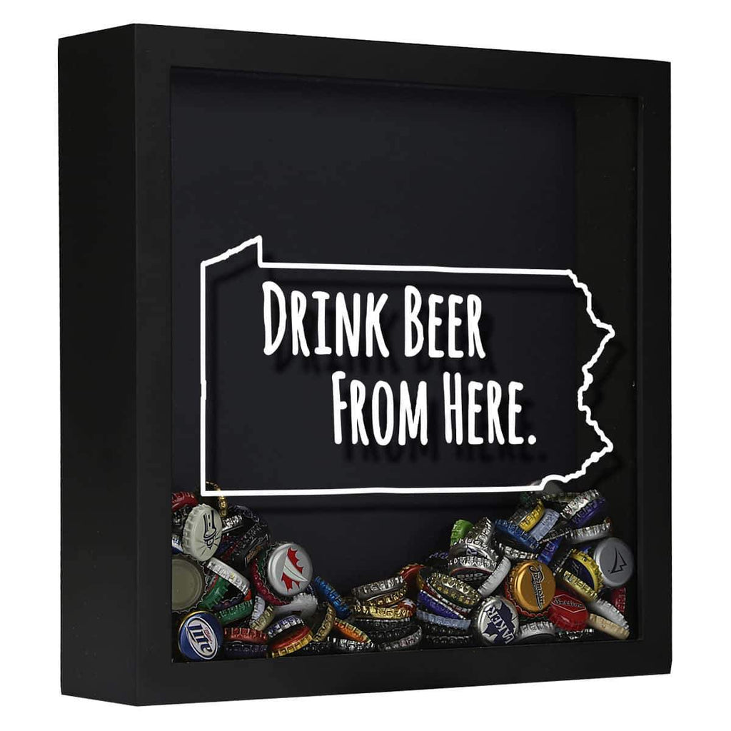 Pennsylvania Drink Beer From Here Beer Cap Shadow Box