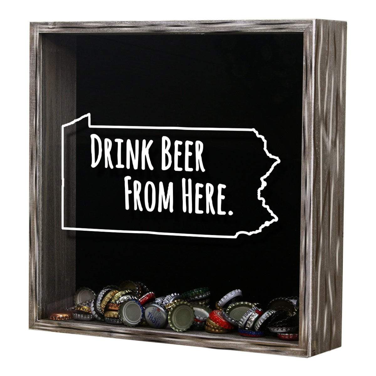 Pennsylvania Drink Beer From Here Beer Cap Shadow Box