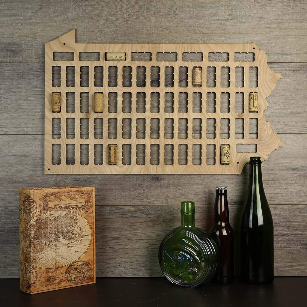 Pennsylvania Wine Cork Map