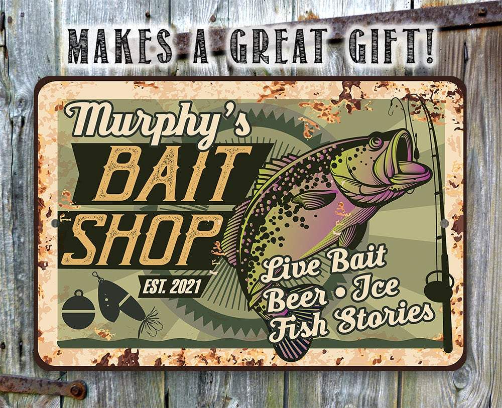 Personalized - Bait Shop - Metal Sign