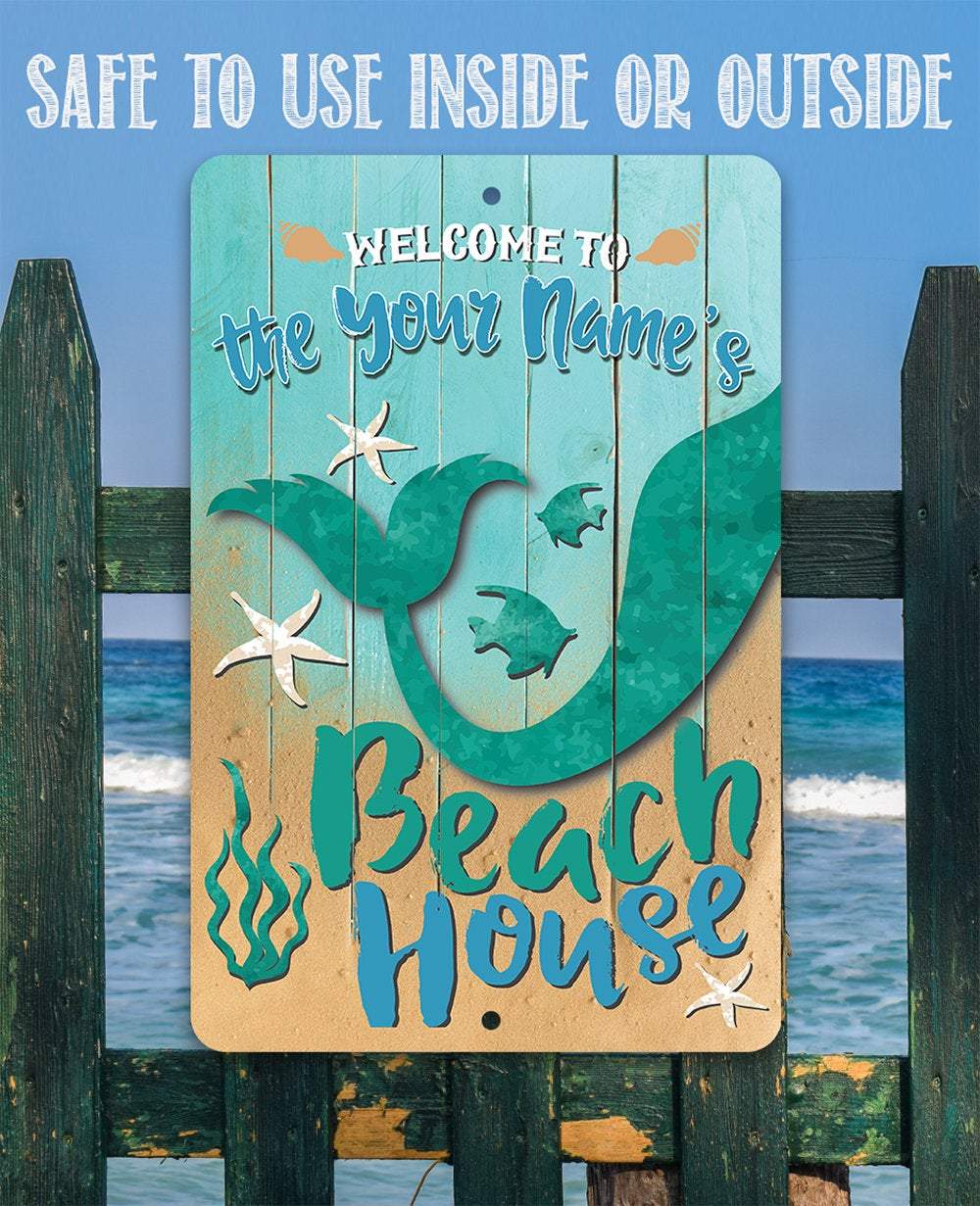 Personalized - Beach House - Metal Sign