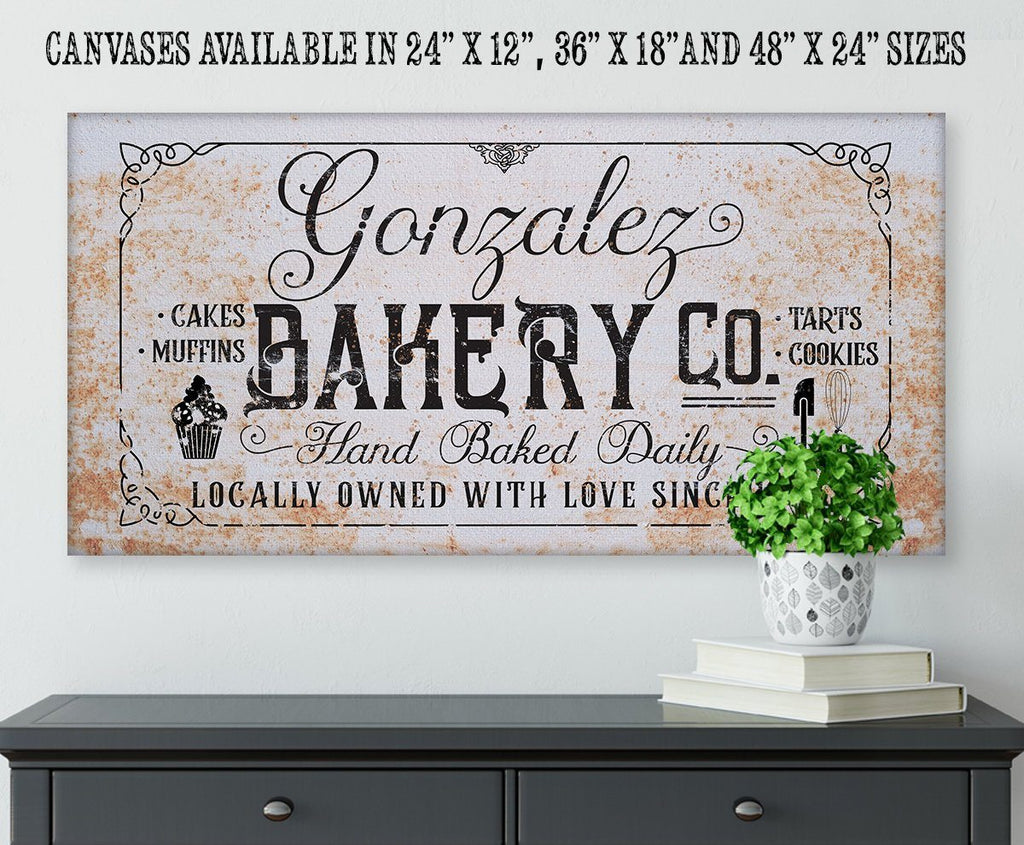 Personalized - Family Name Bakery - Canvas