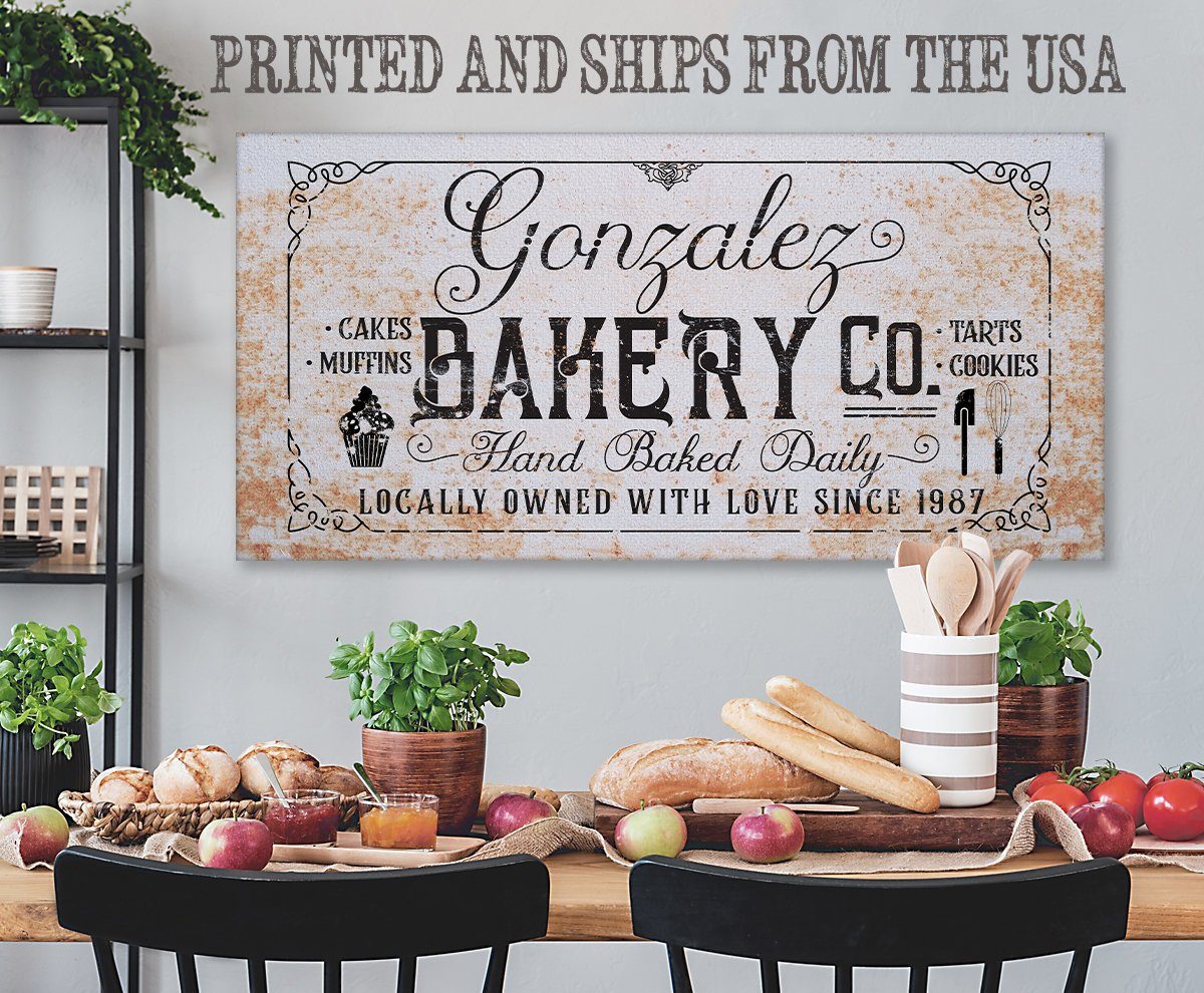 Personalized - Family Name Bakery - Canvas