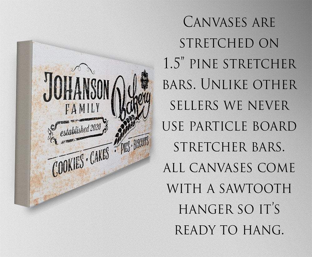 Personalized - Family Name Bakery - Canvas