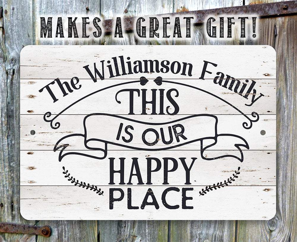 Personalized - Our Happy Place - Metal Sign