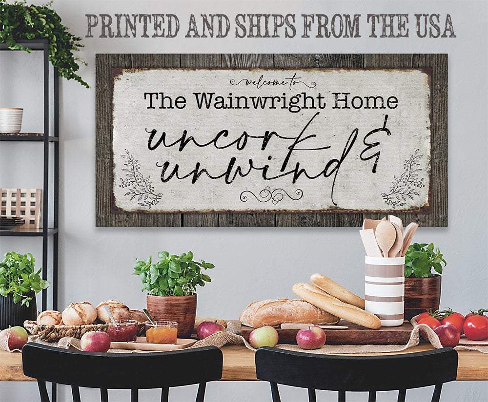 Personalized - Uncork And Unwind - Canvas