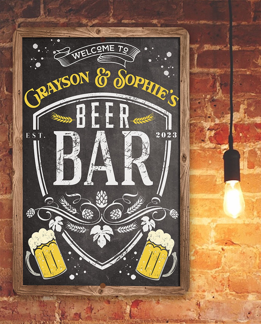 Personalized - Welcome To Beer Bar - Metal Sign