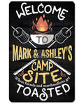 Personalized - Welcome To Our Campsite - Metal Sign