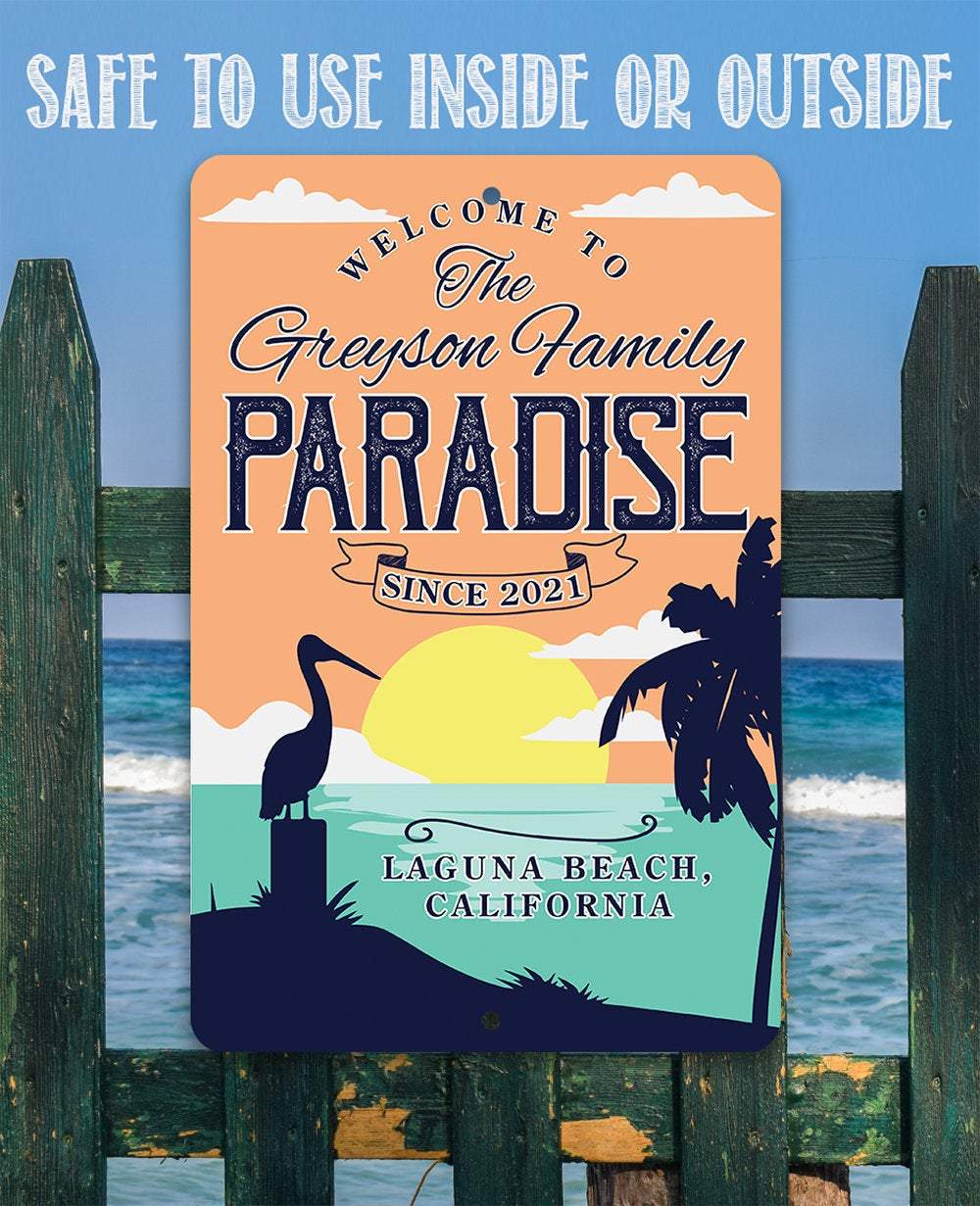 Personalized - Welcome To Paradise - Metal Sign