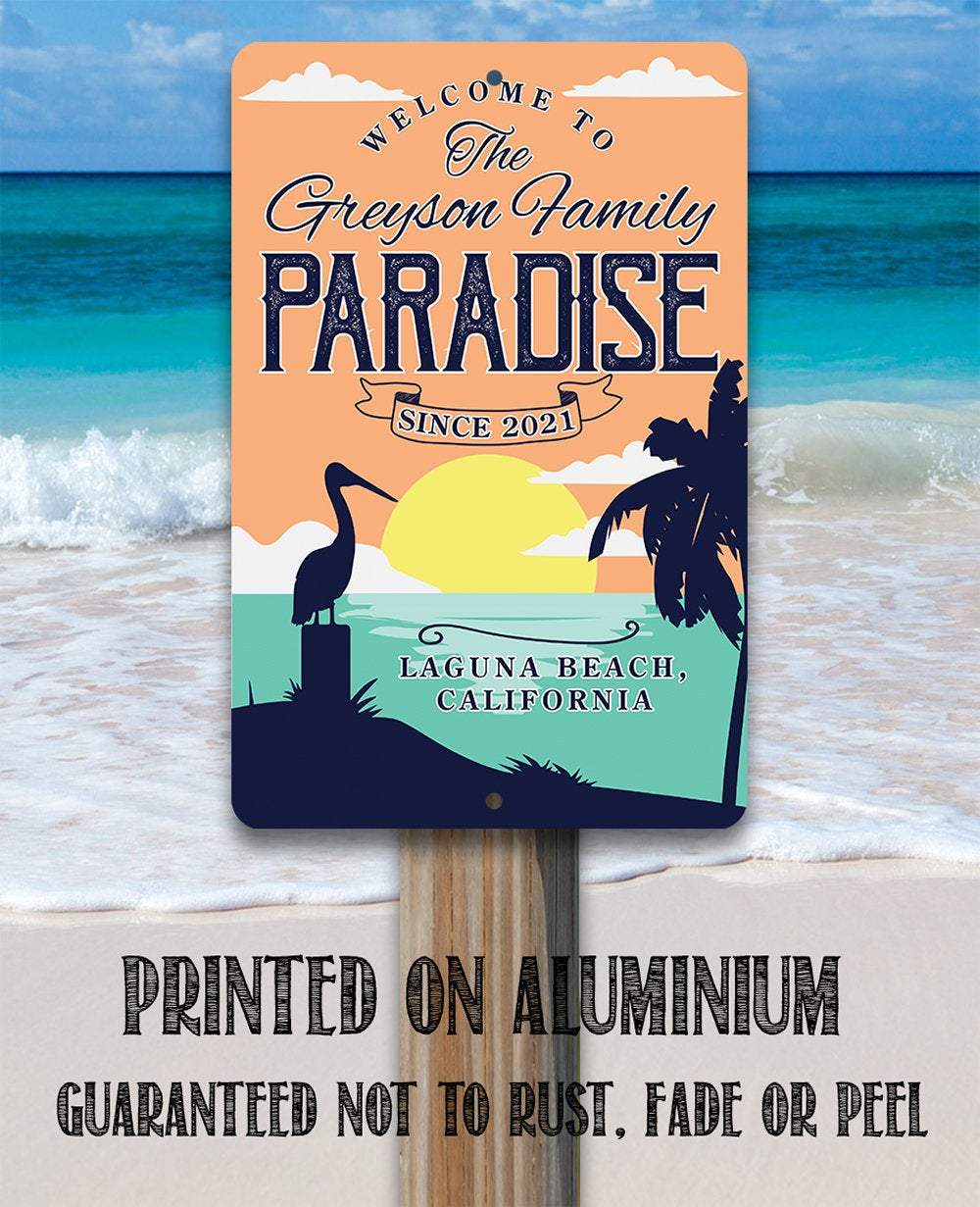 Personalized - Welcome To Paradise - Metal Sign