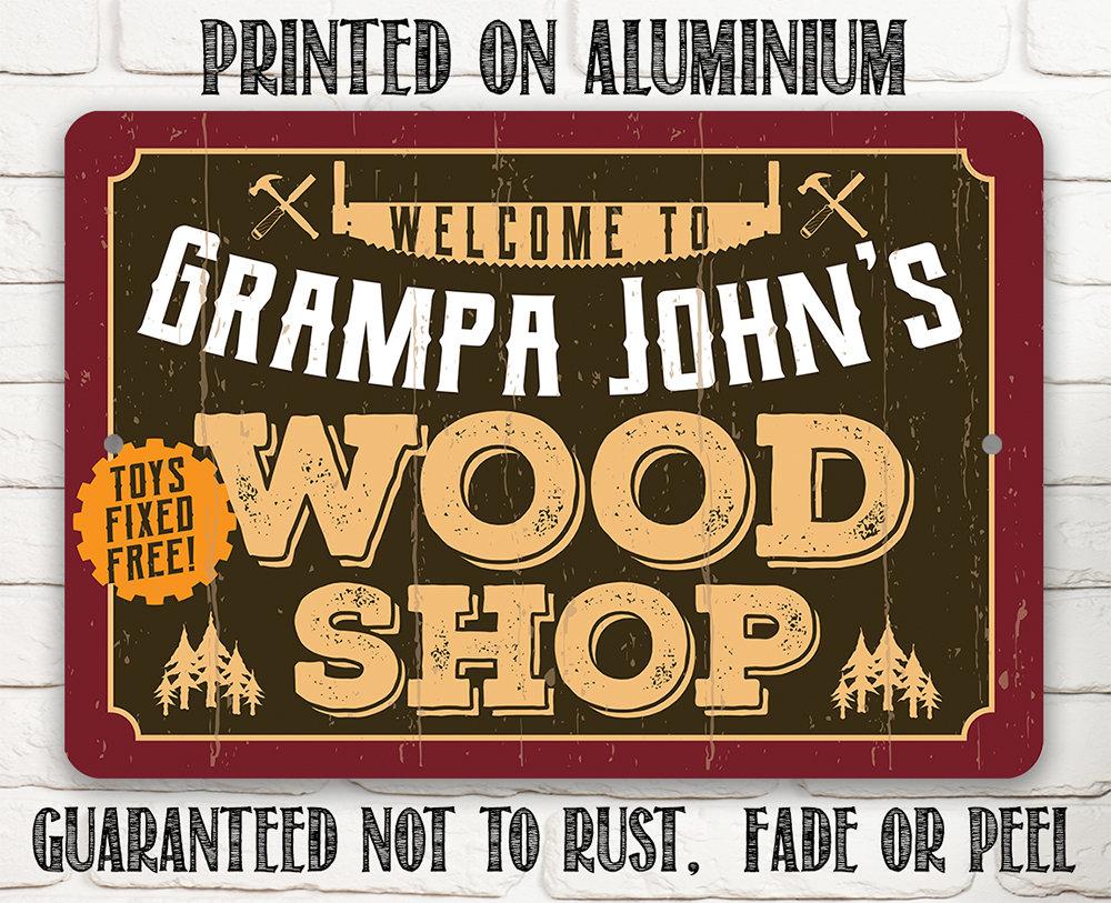 Personalized - Wood Shop - Metal Sign