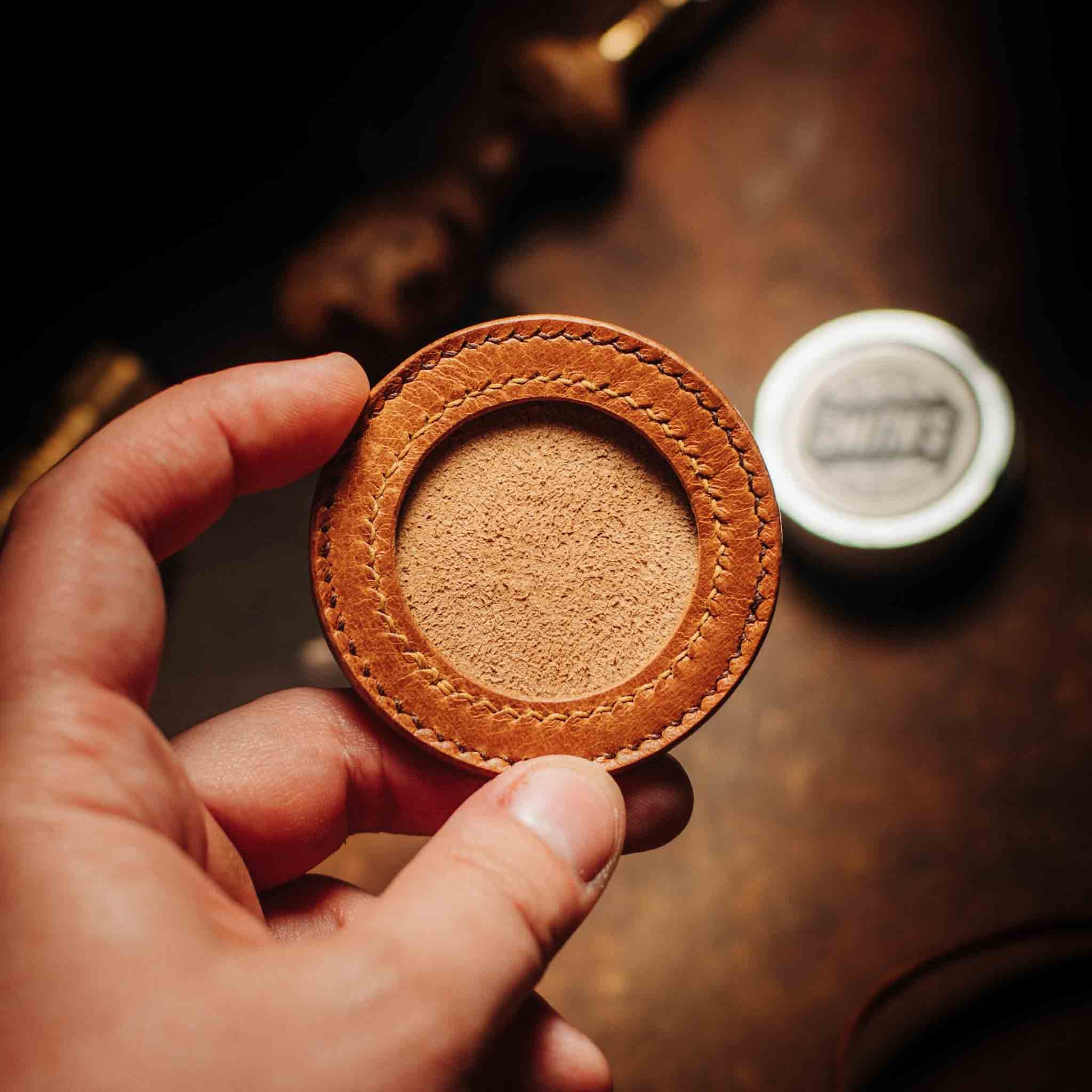 Round Coin Holder - Peso Pocket v2 | Challenge Coin Case | Handcrafted Leather