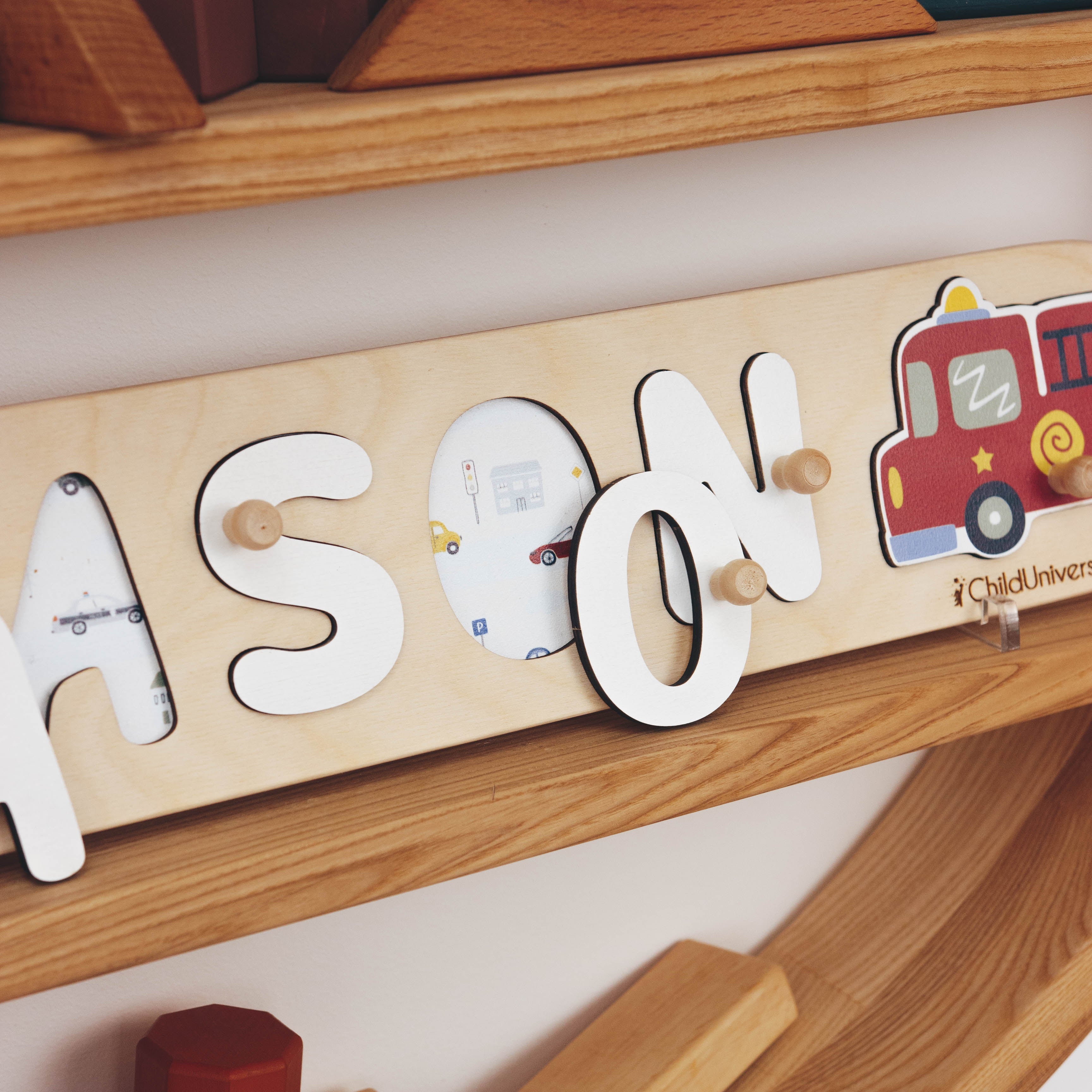 Custom Cars Name Puzzle - Educational Wooden Toy for Toddlers