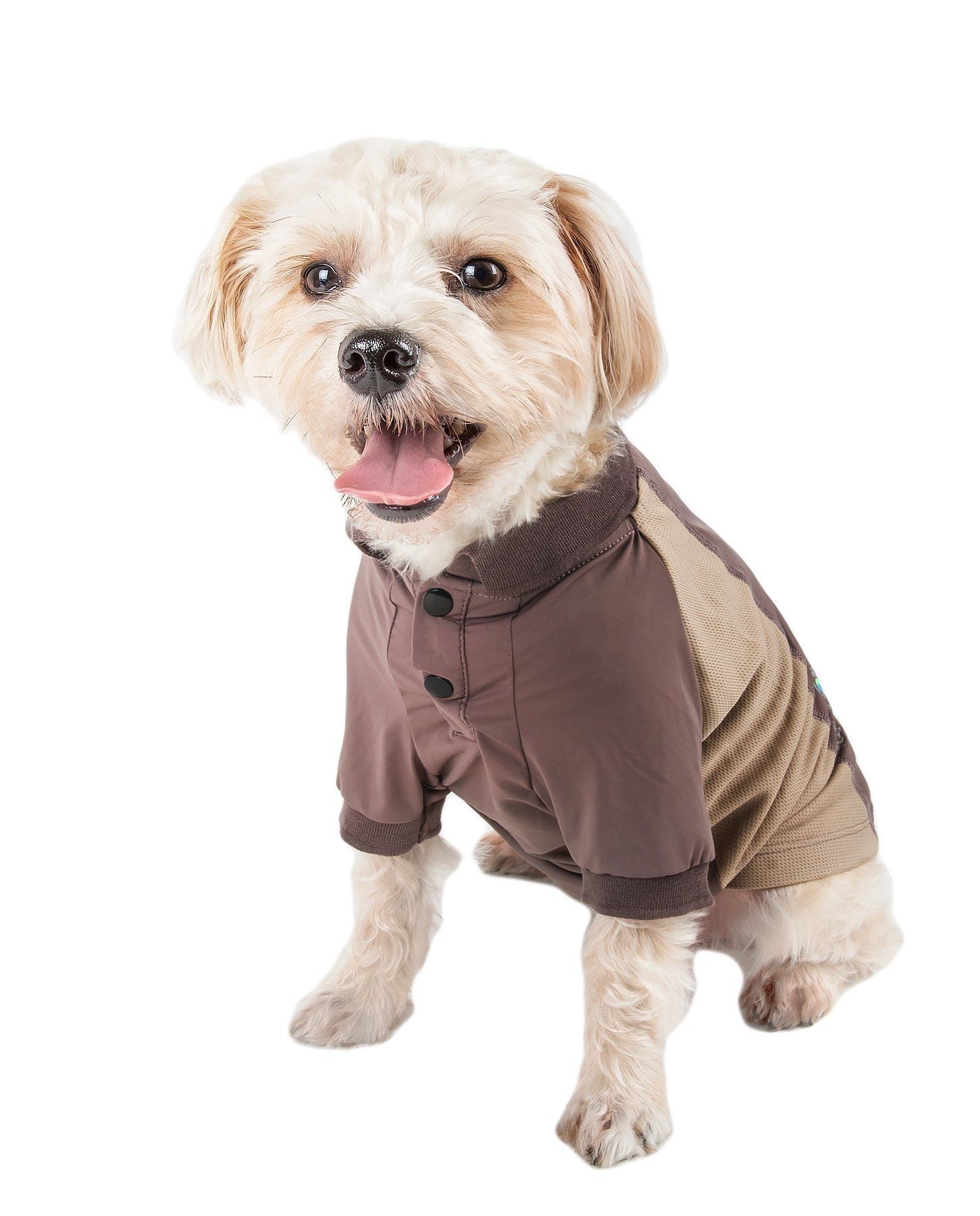 Pet Life ® Active 'Barko Pawlo' Relax-Stretch Quick-Drying Performance Dog Polo T-Shirt