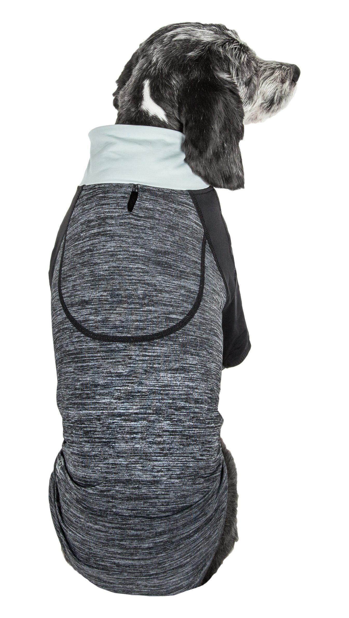 Pet Life ® Active 'Chewitt Wagassy' 4-Way-Stretch Yoga Fitness Long-Sleeve Dog T-Shirt