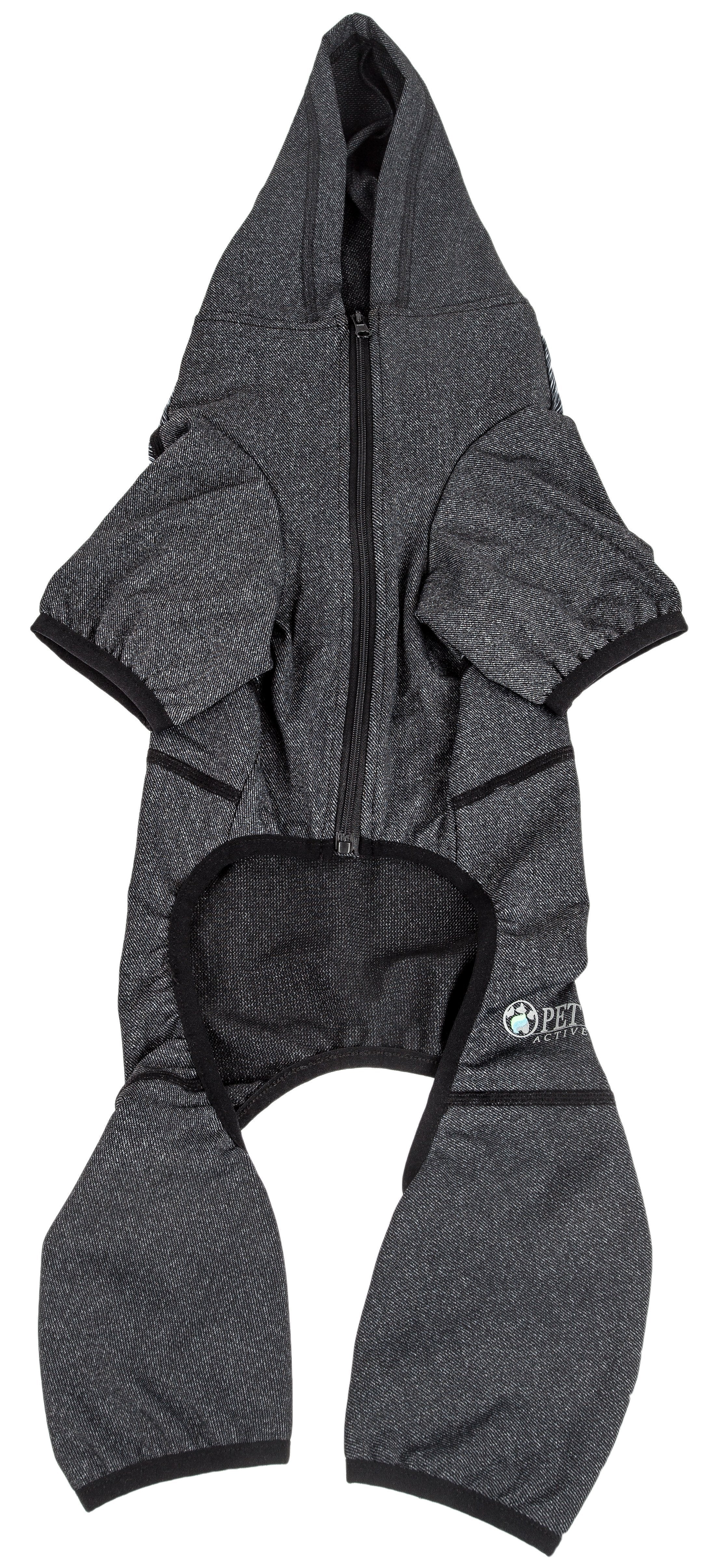 Pet Life ® Active 'Pawsterity' Mediumweight 4-Way-Stretch Yoga Fitness Dog Tracksuit Hoodie