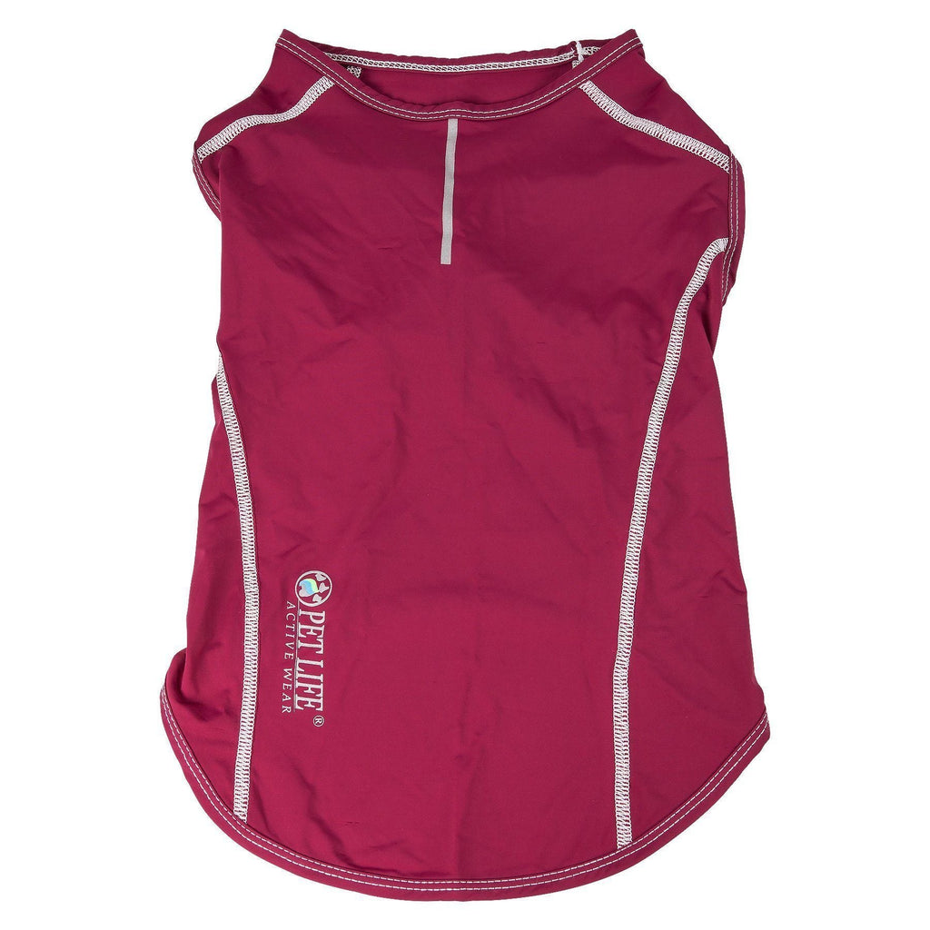 Pet Life ®  Active 'Racerbark' 4-Way-Stretch Yoga Fitness Dog T-Shirt Tank Top