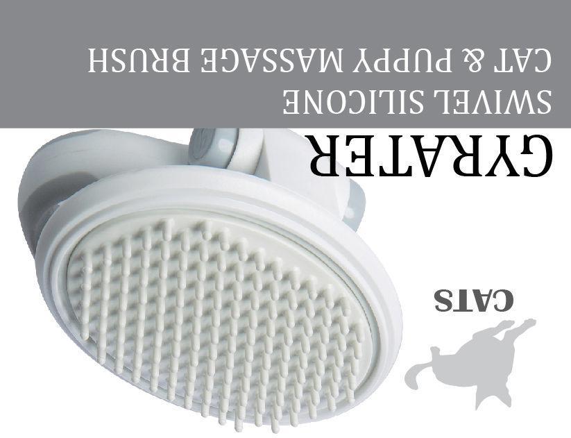 Pet Life ® 'Gyrater' Swivel Travel Silicone Massage Grooming Cat Brush