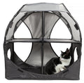 Pet Life ® 'Kitty-Play' Collapsible Travel Interactive Kitty Cat Tree Maze House Lounger Tunnel Lounge
