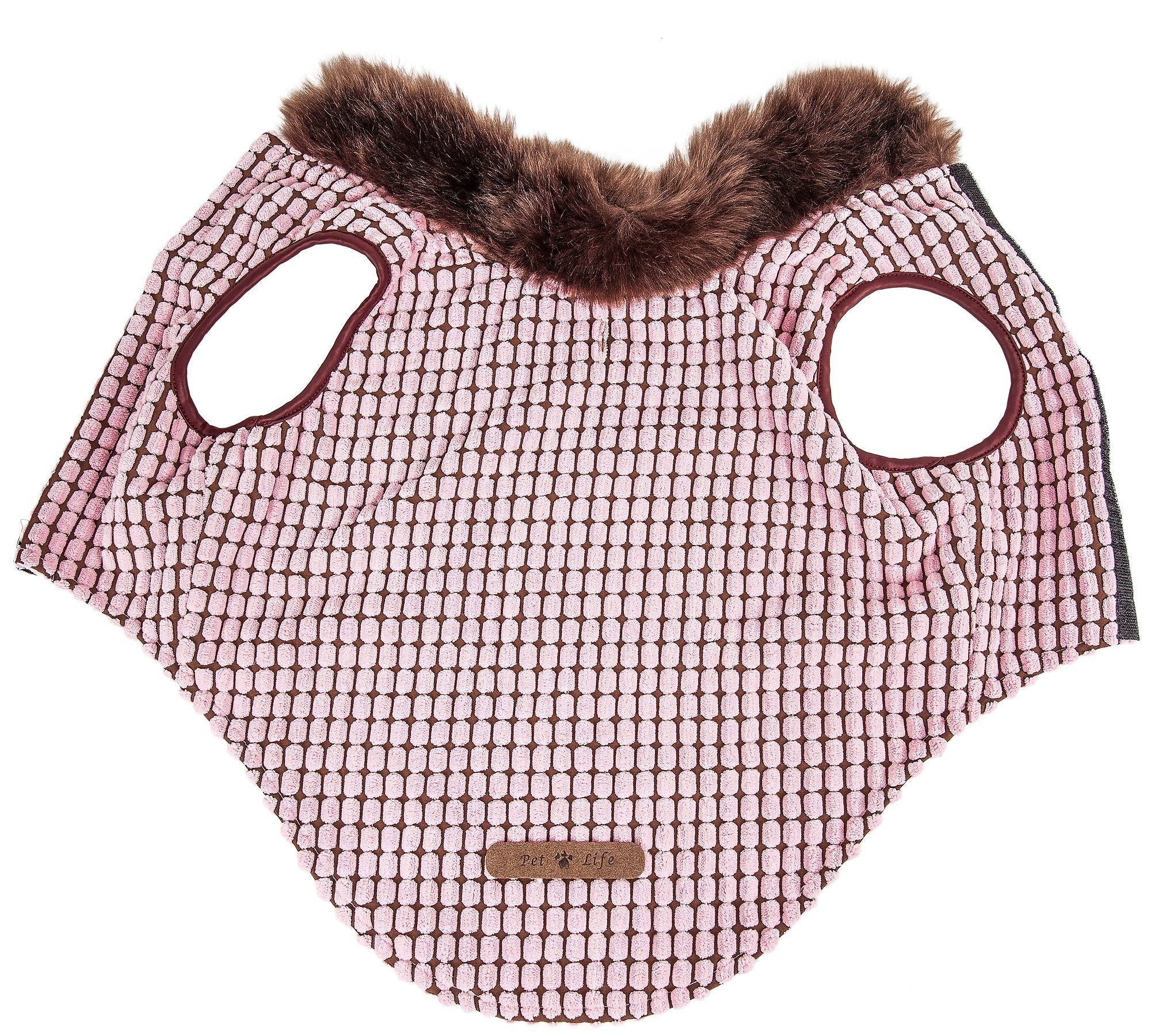 Pet Life ®  Luxe 'Beautifur' Box-Stitched Elegant Designer Mink Fur Dog Coat