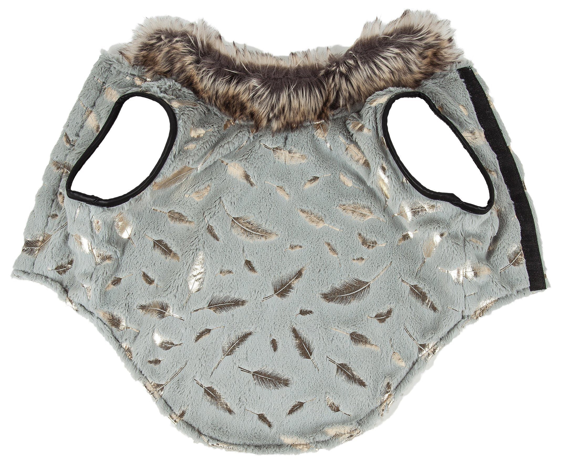 Pet Life ® Luxe 'Gold-Wagger' Gold-Leaf Fashion Designer Fur Dog Coat