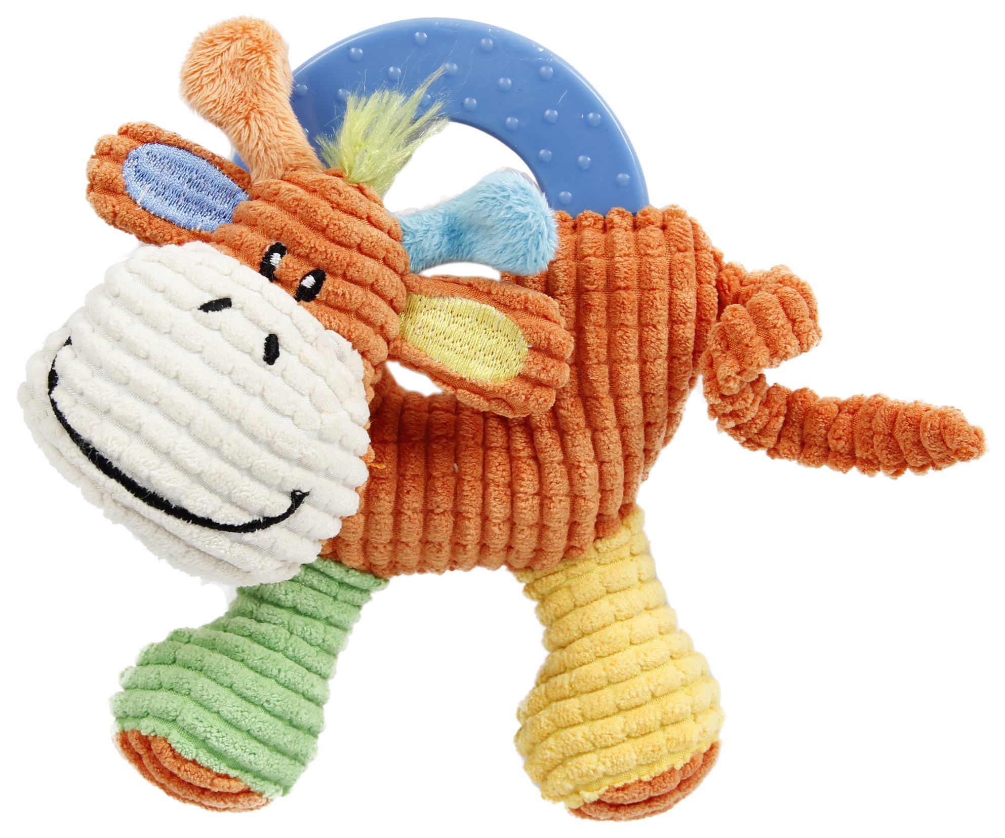 Pet Life ® 'Moo-cifier' Plush Squeaking and Rubber Teething Newborn Puppy Dog Toy