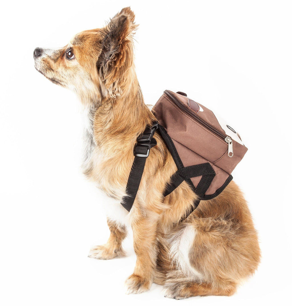 Pet Life ®  'Mooltese' Large-Pocketed Animated Fashion Dog Harness Backpack