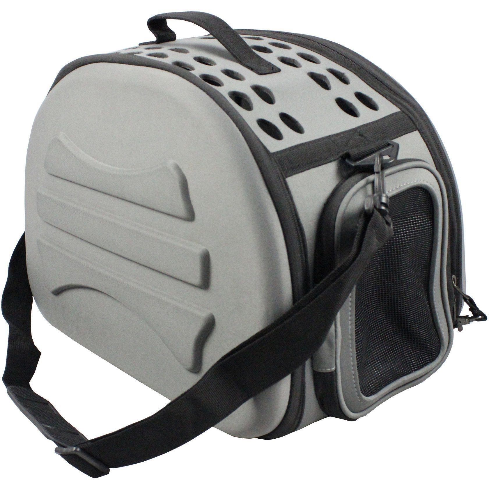 Pet Life ® 'Narrow Shelled' Lightweight Collapsible Military Grade Fashion Designer Travel Pet Dog Carrier Crate