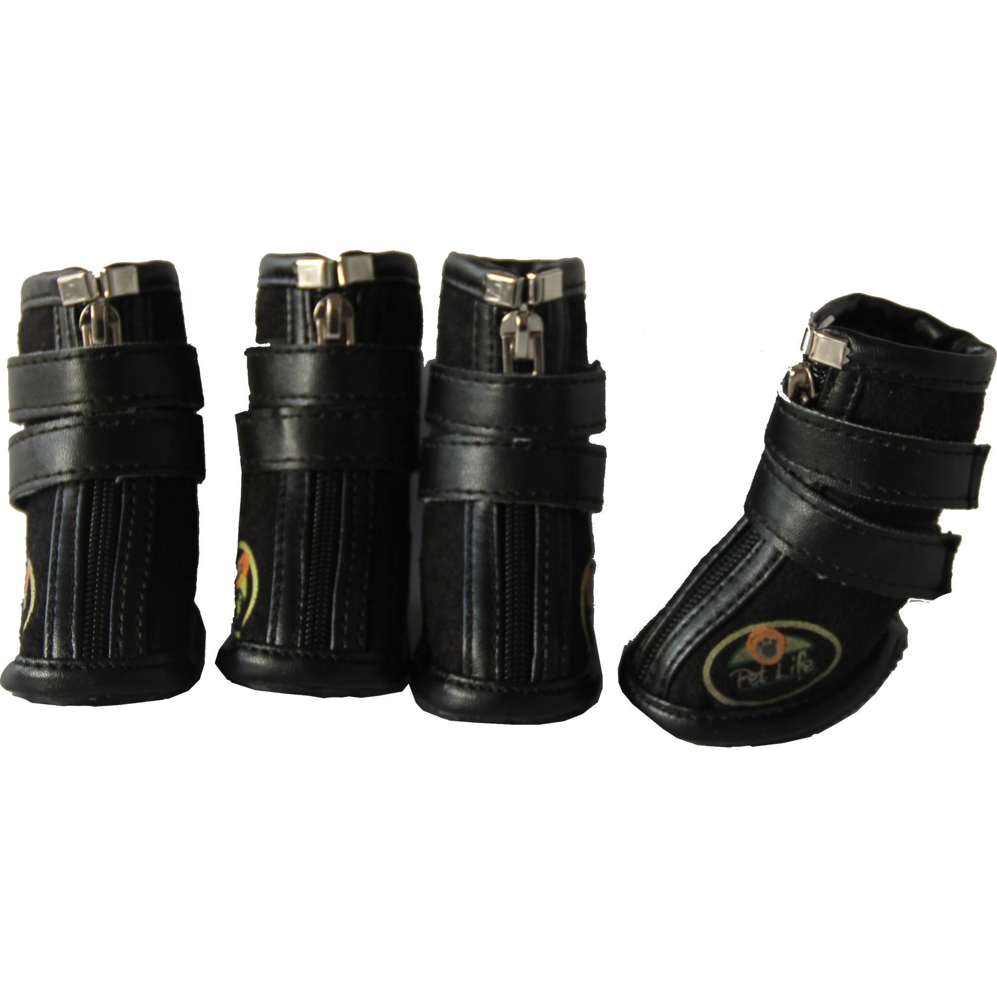 Pet Life ® Ruff Suede High-Support Dog Shoes Sneakers Booties - Set of 4