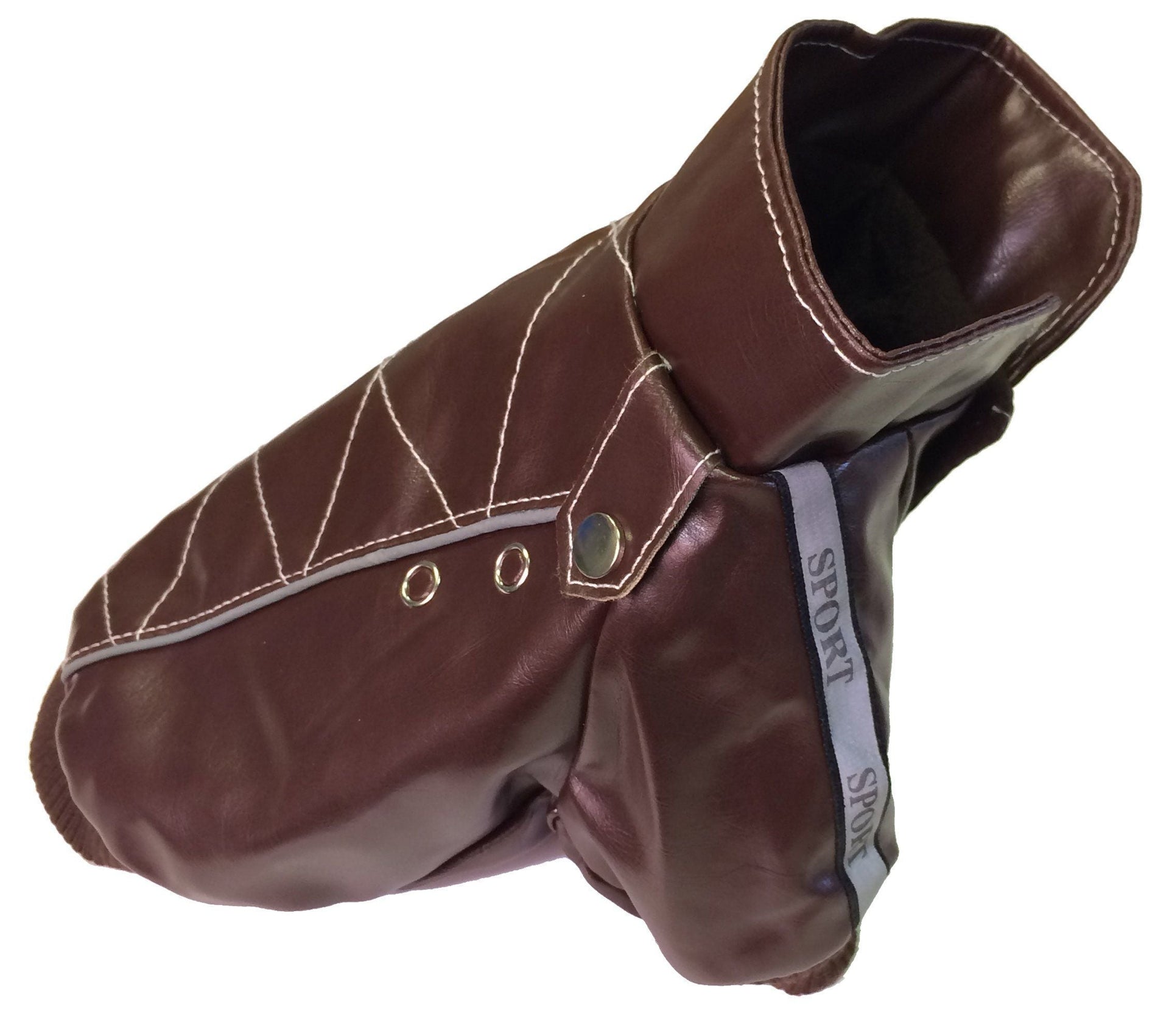 Wuff-Rider Fashion Suede Stitched Dog Jacket in Brown - Image 3