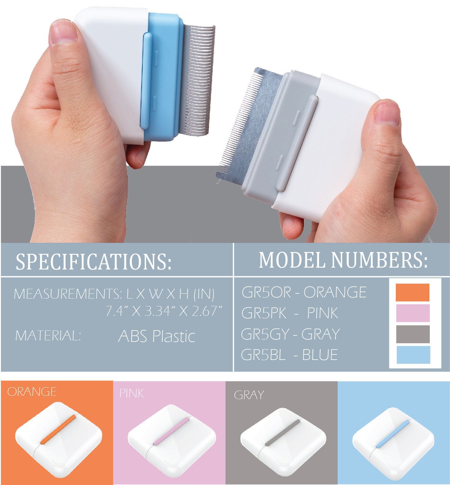 Zipocket 2-in-1 Travel Grooming Pet Comb and Underrake Tool - Image 4